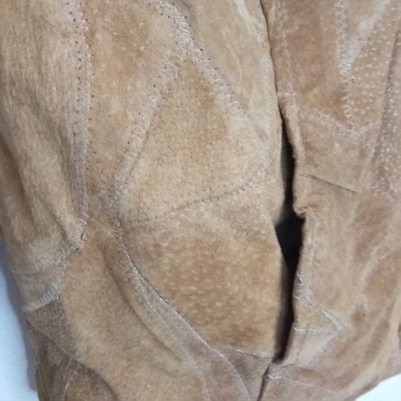 Leather Works Tan Suede Leather Faux Fur Jacket - Picture 5 of 13